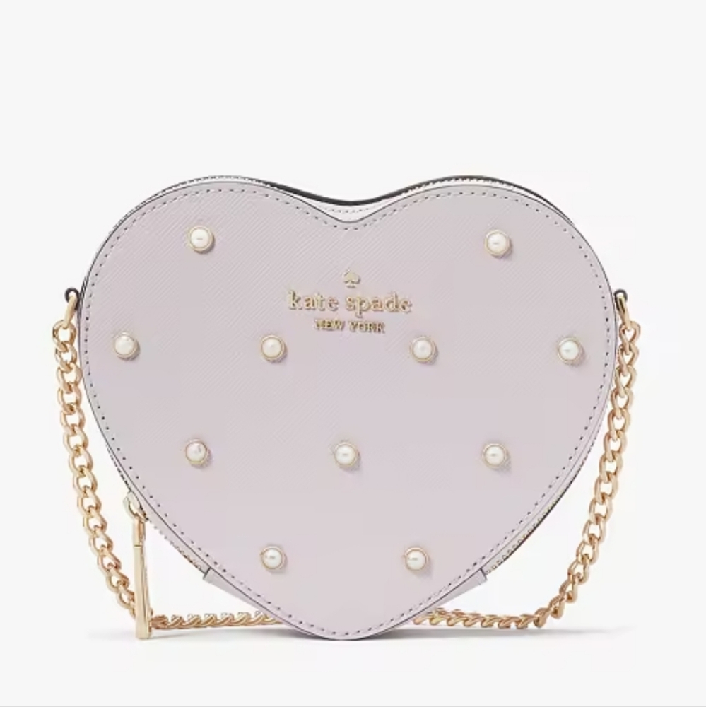 Kate Spade ♠️ Love Shack Mini Heart Crossbody Lilac Moonlight Multi Purse